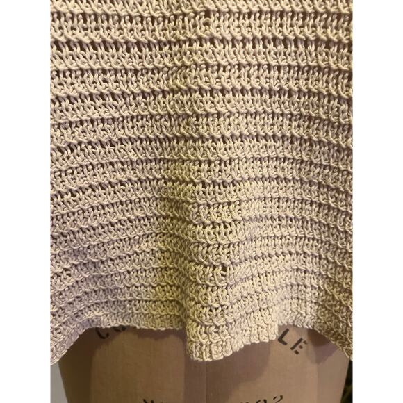 Solitaire Boho Festival Crème Crochet Short Sleeve Pullover Top Size XL - Picture 4 of 10